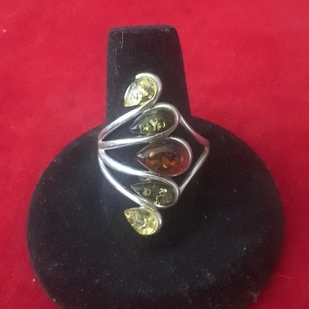 92.5 multi Amber ring size 9